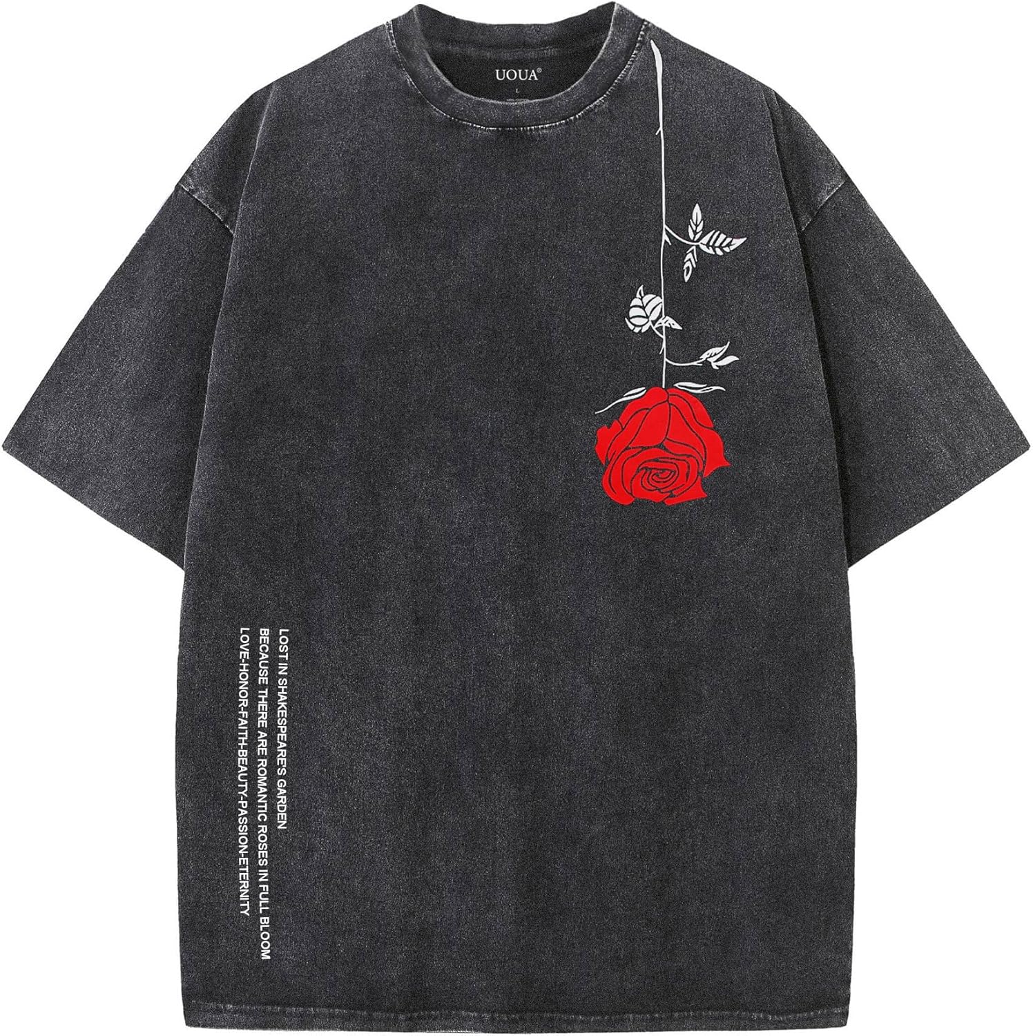 Mens Graphic Tees Vintage Oversized T-Shirts Casual Acid Wash Cotton Streetwear (S-2XL)