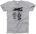 Banksy Make Music Not War Street Art T-Shirt (Adults, Kids, Short & Long Sleeve) Grey