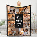 Best Mom Ever Custom Blanket, Mothers Day Birthday Gifts for Mom from Daughter, Customized Blankets with Pictures, I Love You Personalized Throw Blanket with Photos as a Gift