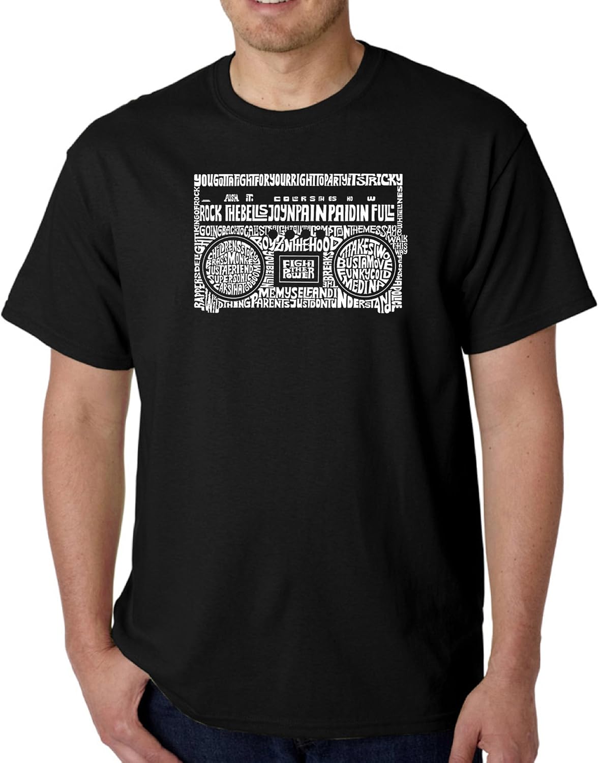 Men's Word Art T-Shirt- Greatest Rap Hits of The 1980's