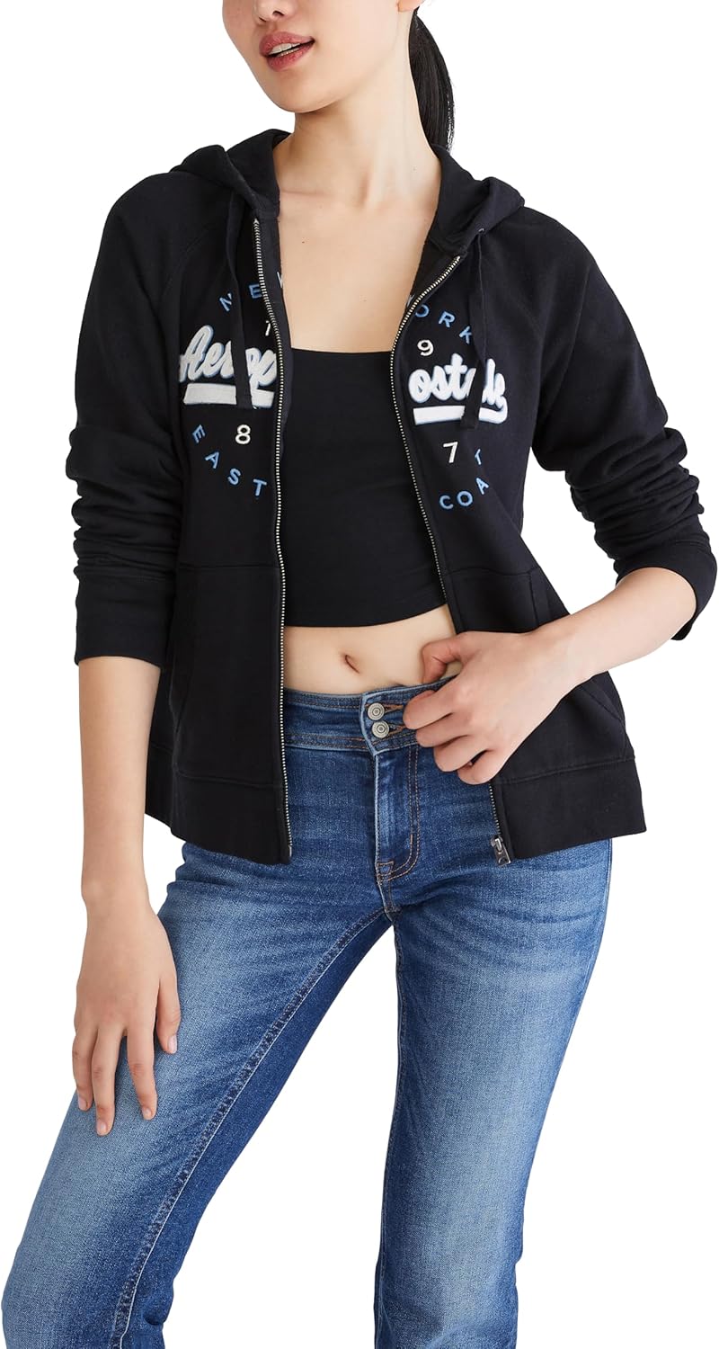 Women's Aero Logo Full Zip Hoodie- Circle/Scripts