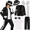 Kids Dance Star Costume for Boys 80s 90s Pop Stage Outfits for Halloween