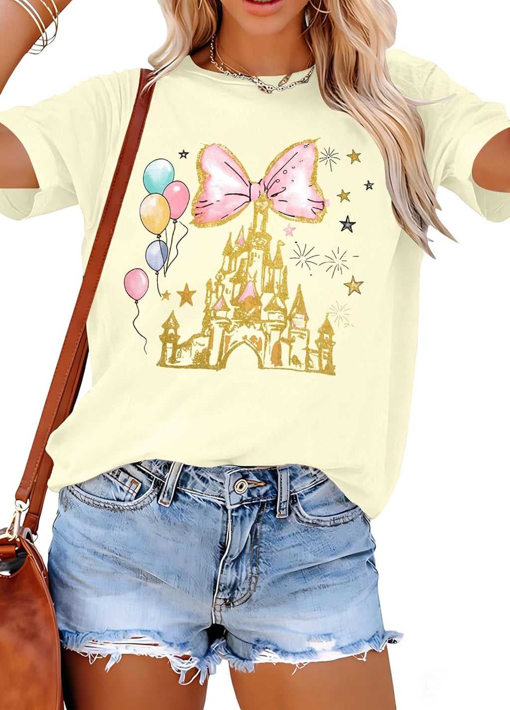 Magic Kingdom Shirt Magical Shirts for Women Castle Bow Graphic Tshirt Holiday Vacation Cute Short Sleeve Tee Tops