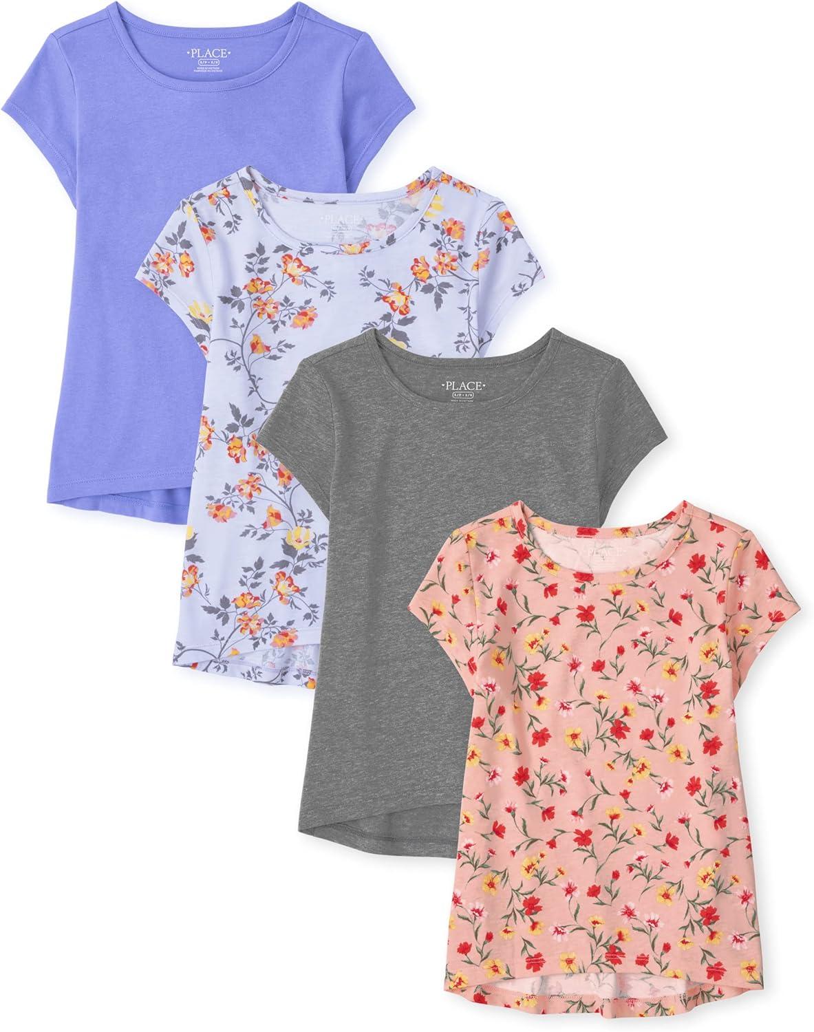girls Short Sleeve High Low Top