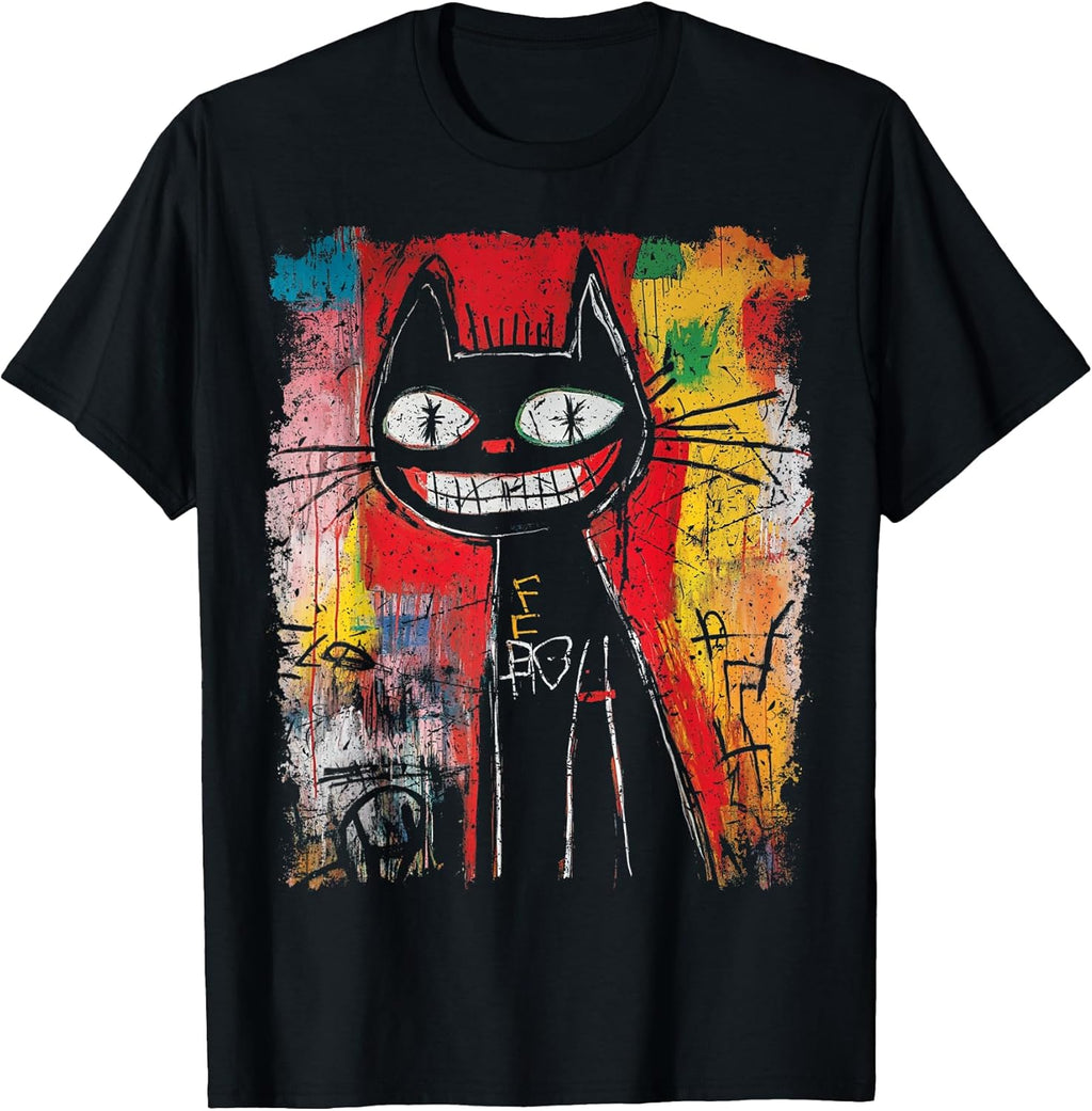Pop Art Style Cat 90s Men's Graffiti T-Shirt