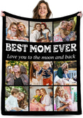 Personalized Mothers Day Birthday Gifts for Mom from Daughter Son Kids Husband, Custom Blanket with Picture, Customized Photo Blanket for Mama Wife Grandma, Mom Gifts for Anniversary Christmas