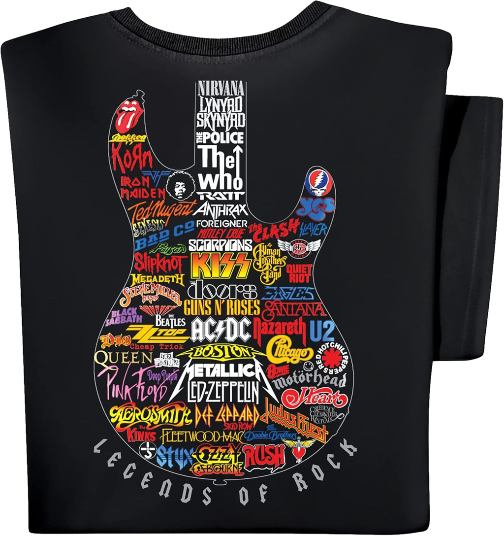 Colorful Legends of Rock Guitar Short Sleeve Graphic Tee