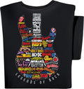 Colorful Legends of Rock Guitar Short Sleeve Graphic Tee