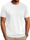 Mens T-Shirts Short Sleeve Cotton Crew Neck Lightweight Moisture Wicking Casual Soft Basic Plain Tee Shirts