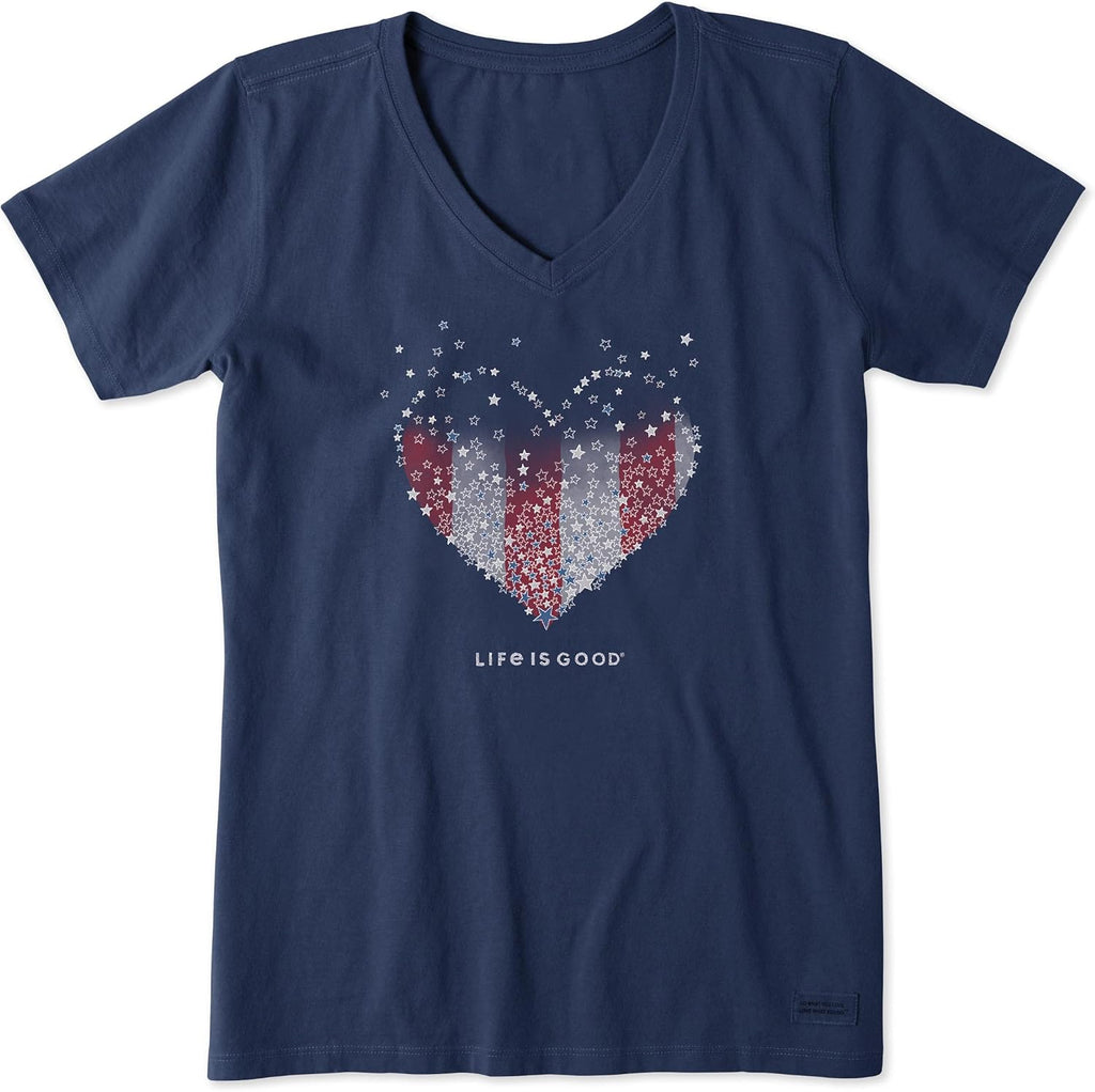 Womens Crusher Vee Heart Of Hearts, Jet Black
