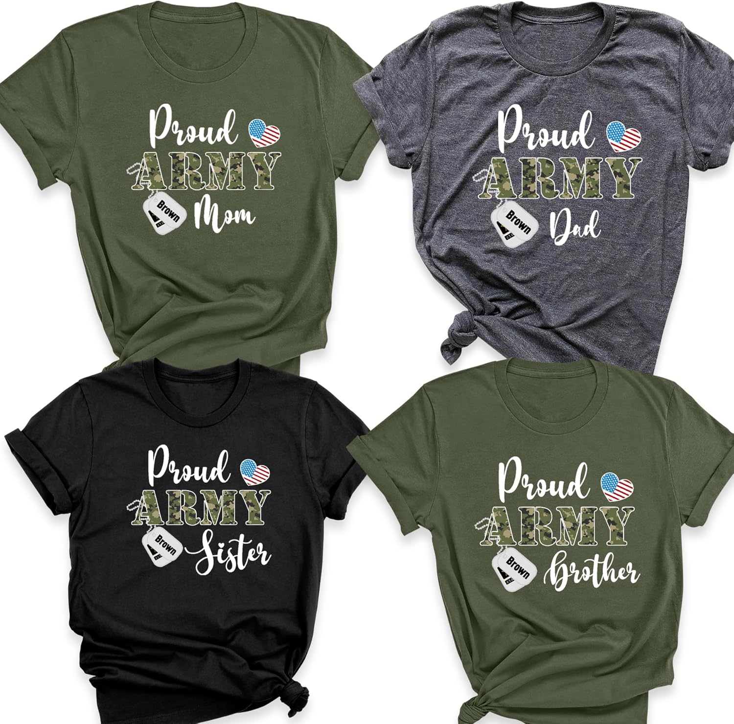 Custom Proud Army Family T-Shirts, Military Shirt, Army Shirt, Proud Army Mom Shirt, Cool USA Navy Dad Mom T-Shirt, Custom Army Family Outfits