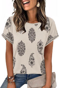 Women Textured Shirts Casual Cap Sleeve Tops Loose Fit 2026 Summer Spring Fashion Outfits Plain/Print