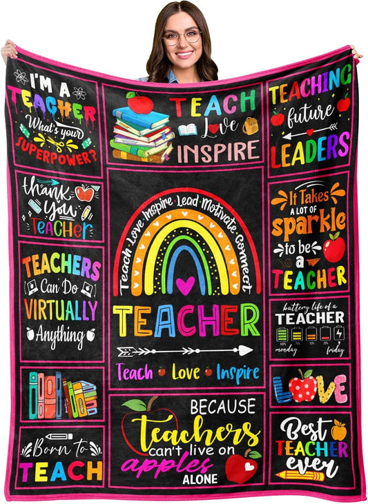Best Teacher Gifts for Women, Unique Teacher Appreciation Gifts Idea, Teachers Day Gift for Back to School, Funny Christmas Birthday Retirement Gifts for Teachers Blanket 50"x60"