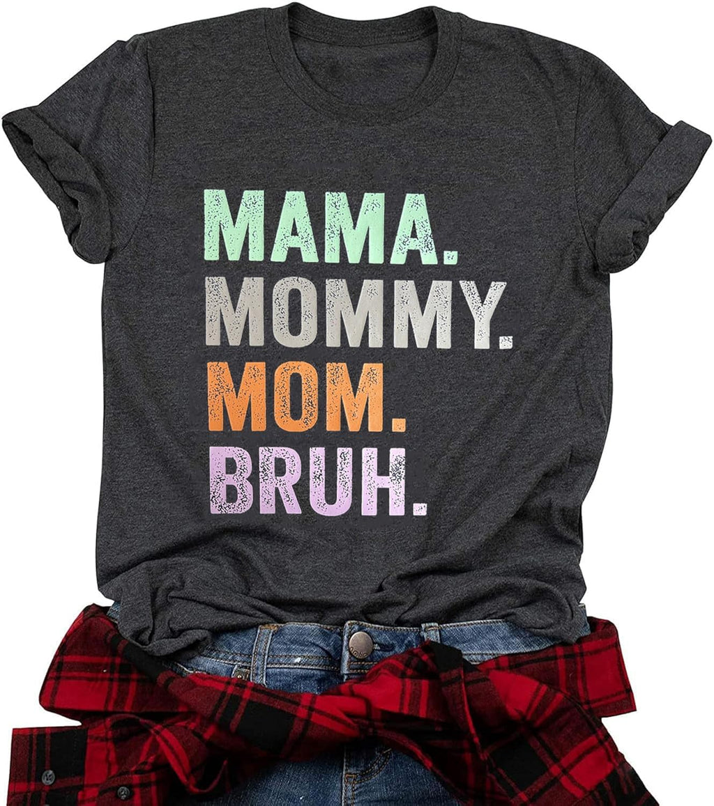 Mama Mommy Mom Shirt Women Mama Tshirt Mother'day Gift Shirts Funny Short Sleeve Tee Tops