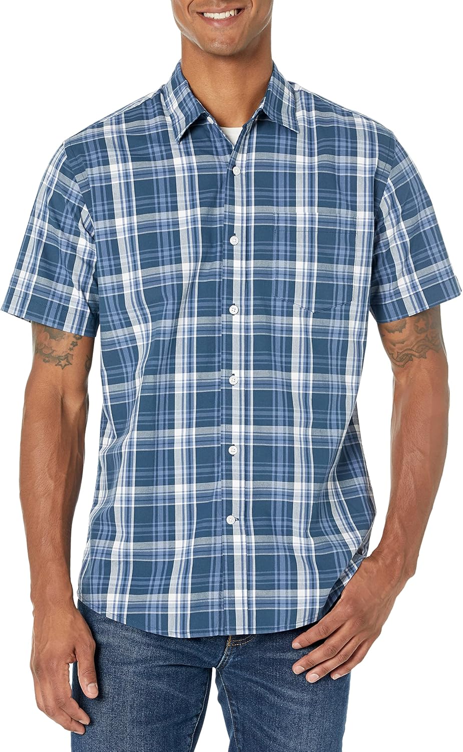 Men's Regular-Fit Short-Sleeve Poplin Shirt