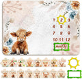 Highland Cow Baby Monthly Milestone Blanket, Newborn Photography Background Decor, Highland Cow Nursery Decor, Perfect Newborn Gift & Keepsake