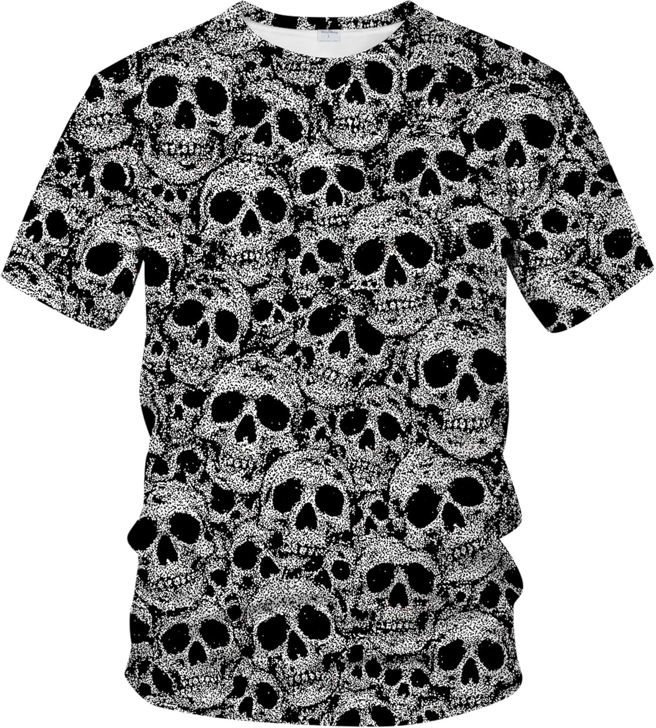 Funny Skull Graphic T-Shirt Novelty Short Sleeve Crewneck Shirt