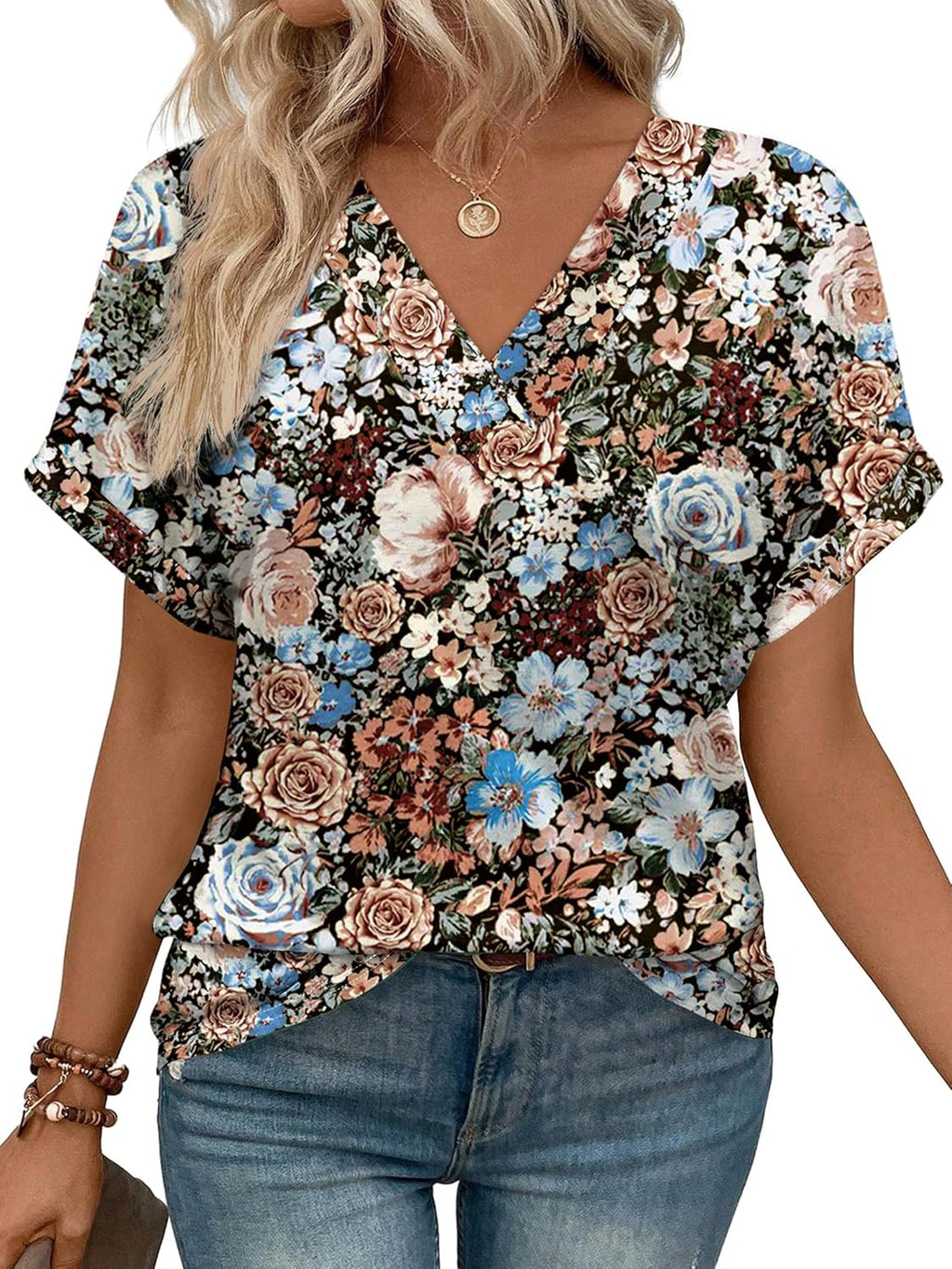 Womens Summer Tops Short Dolman Sleeve Shirts 2026 Fashion V Neck Outfits Clothes