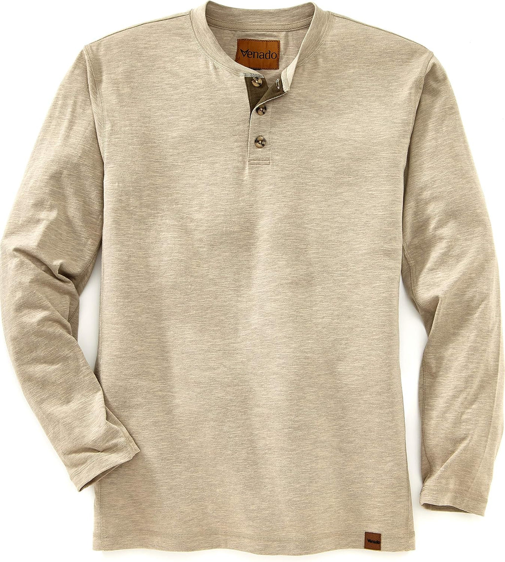 Henley Long Sleeve Shirts for Men - Mens Henley with Flex Material