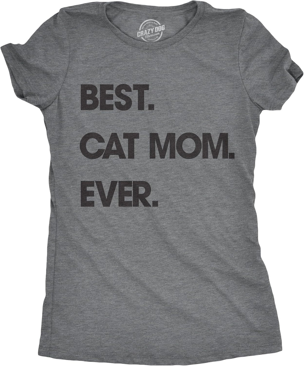 Womens Dog Mom and Cat Mom Funny T Shirts Cute Pet Tees for Women with Cats or Dogs