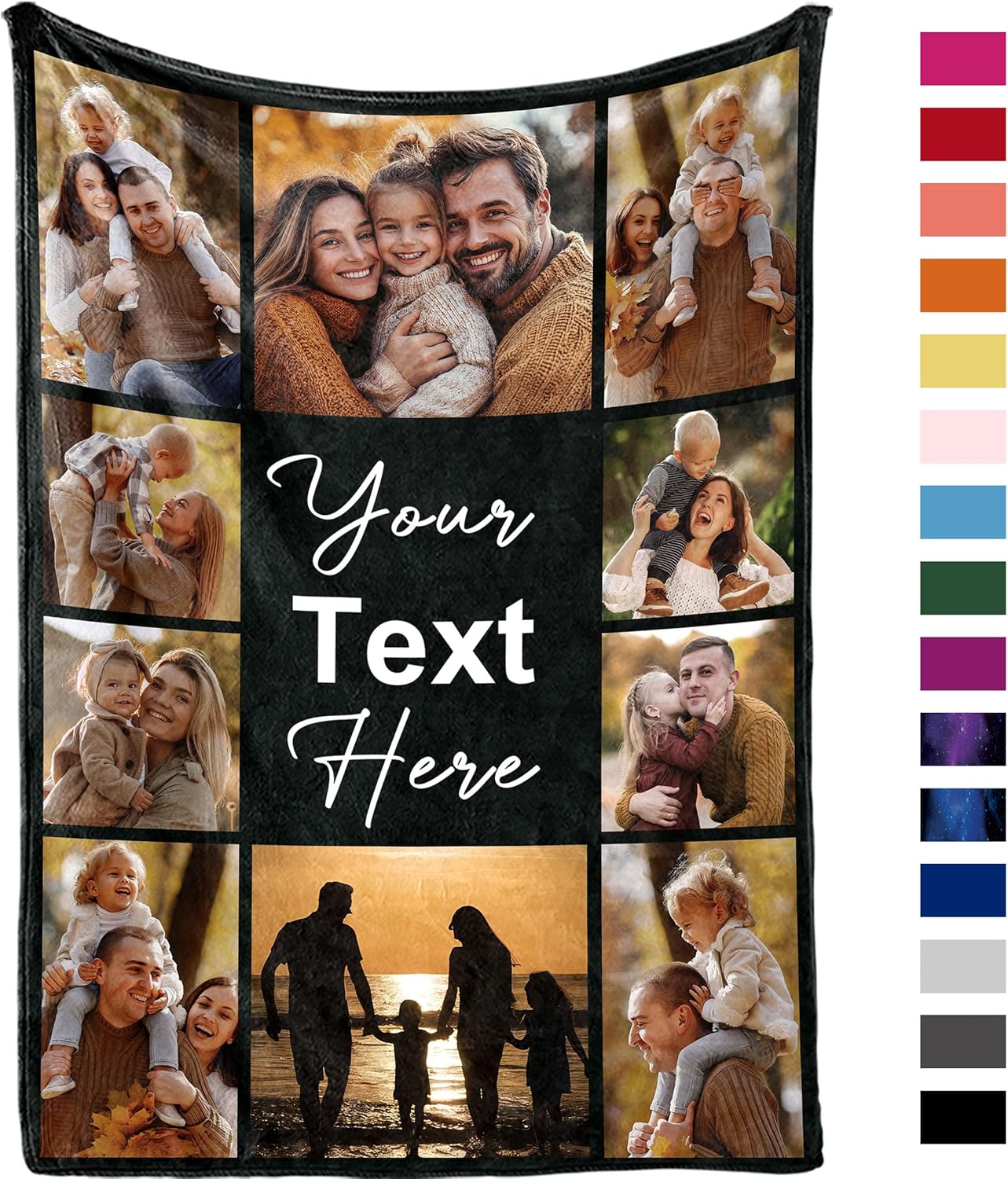 Yofair Mothers Day Birthday Gifts for Mom Custom Blanket with Picture Personalized Mother's Day Blankets Gifts Customized Photo Blanket Mom Birthday Gifts for Women 50" W x 60" L