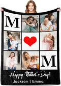 Personalized Mothers Day Birthday Gifts for Mom from Daughter Son Kids Husband Custom Blanket with Picture Mother's Day Blankets Customized Valentines Memorial Christmas Anniversary Mom's Gifts