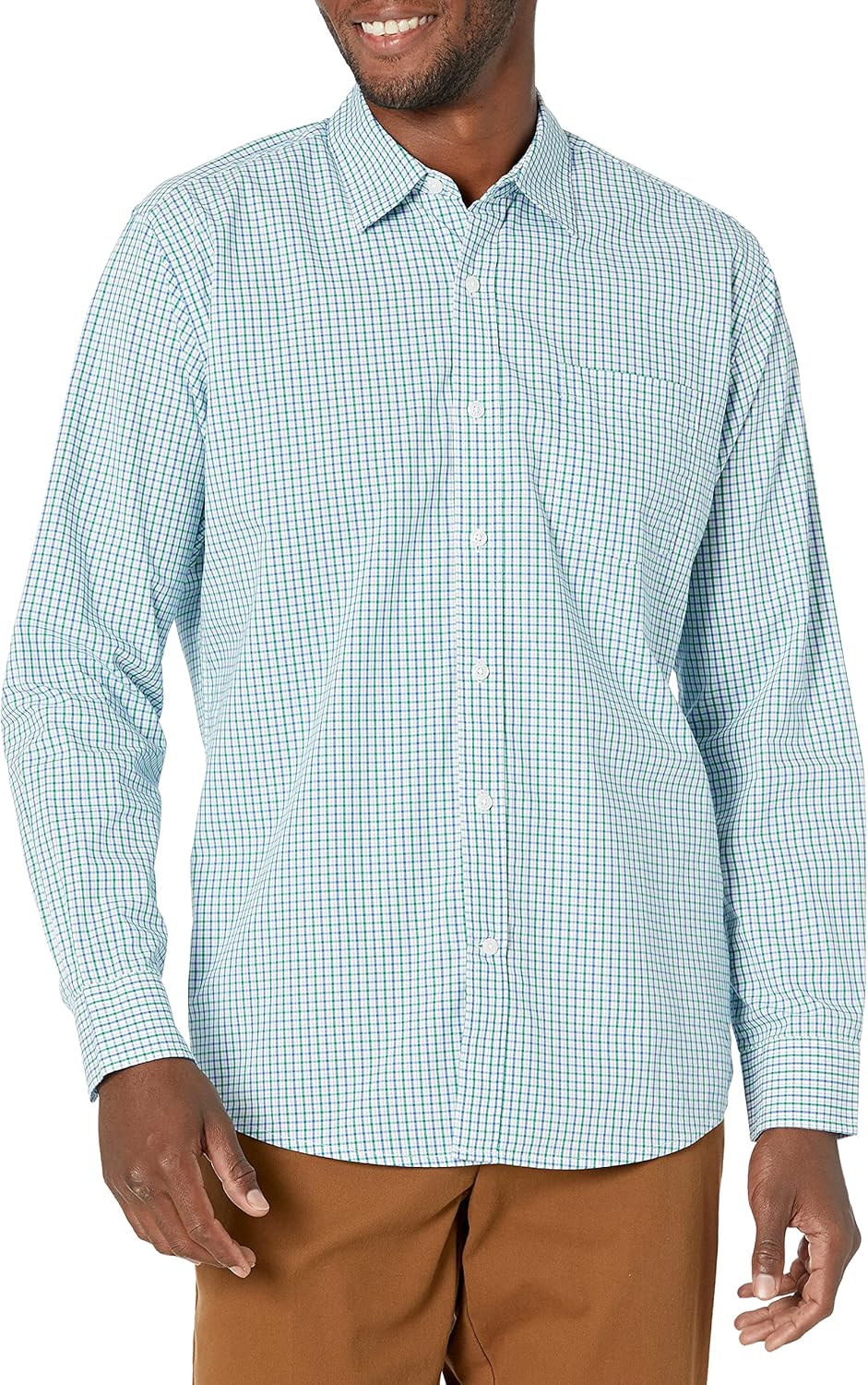 Men's Long-Sleeve Casual Poplin Shirt