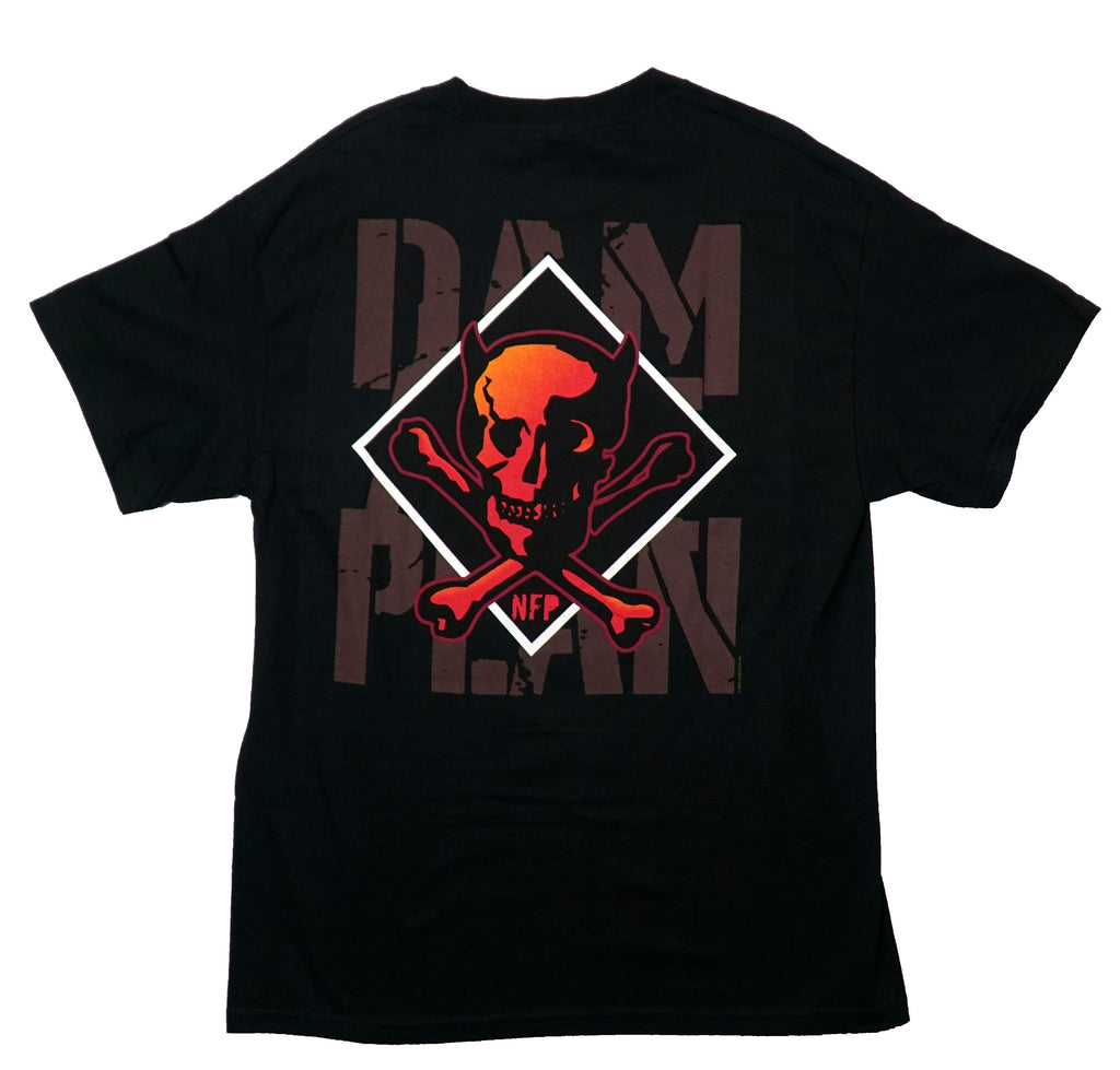 Damage Plan NFP White Dimond Below Bigger Skull Back T-Shirts