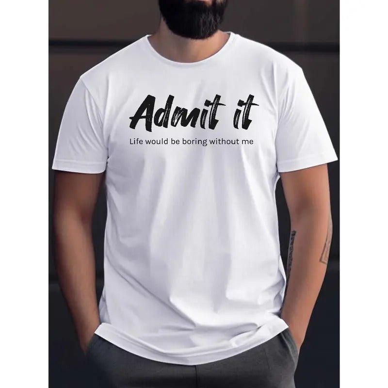 "Admit " Print Casual Quick Drying Breathable Short Sleeve Summer Made USA T-Shirts