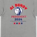 Al Bundy President Cotton Top Gray Fabric Classic Featuring "AL BUNDY" "PRESIDENT 2024" Text T-Shirts