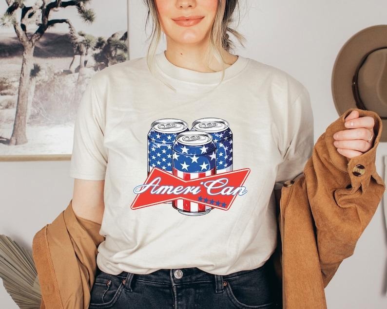 Ameri Can Beer Shirt Patriotic Shirt Fourth July Shirt USA Flag Shirt Memorial Day Shirt 4th July Shirt Republican Shirt T-Shirts