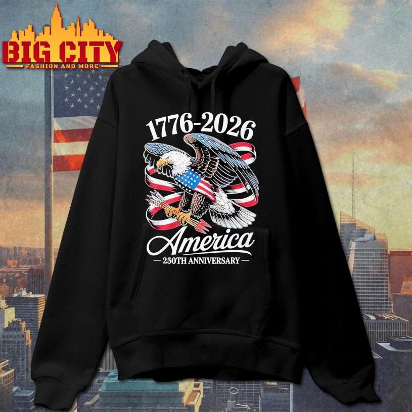 American Independence 250th Anniversary 1776-2026 Eagle &amp; Flag Patriotic Shirt