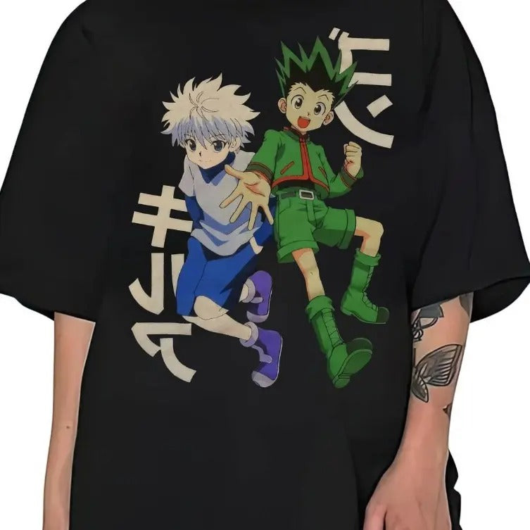 Anime Zoldyck Killua Gon Freecss Black Hunter X Hunter Japanese Love Fan Size S 3XL T-Shirts