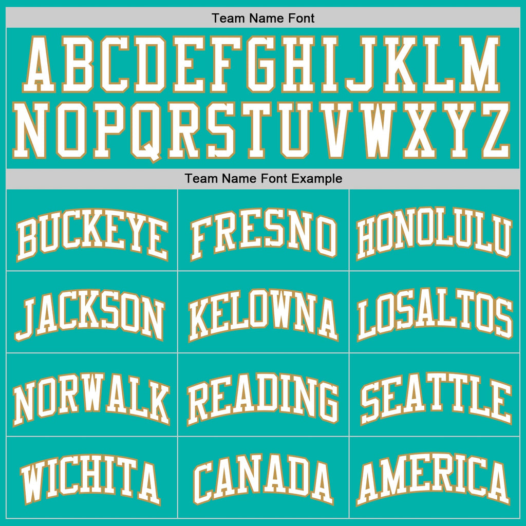 Custom Aqua White-Old Gold Authentic Basketball Jersey