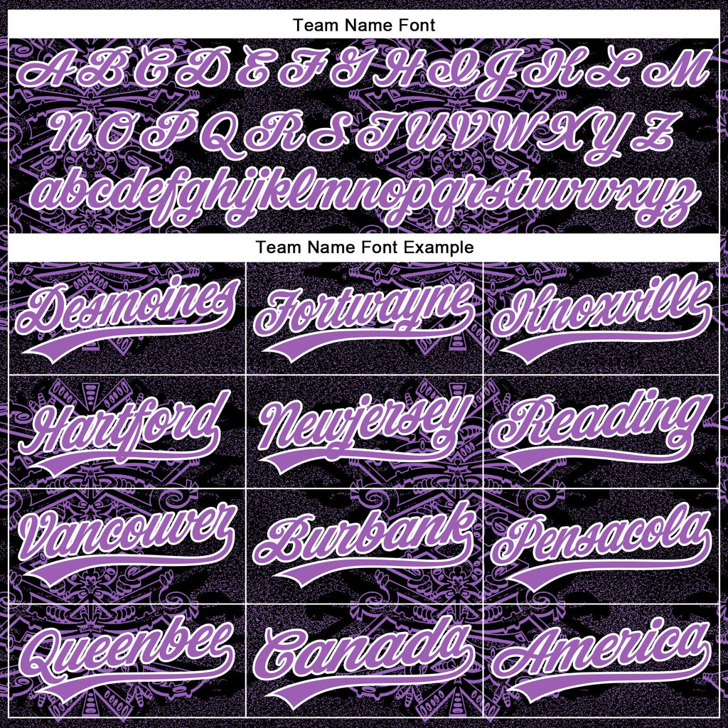 Custom Black Medium Purple-White 3D KYLMAX HUBTUHAN Authentic Baseball Jersey