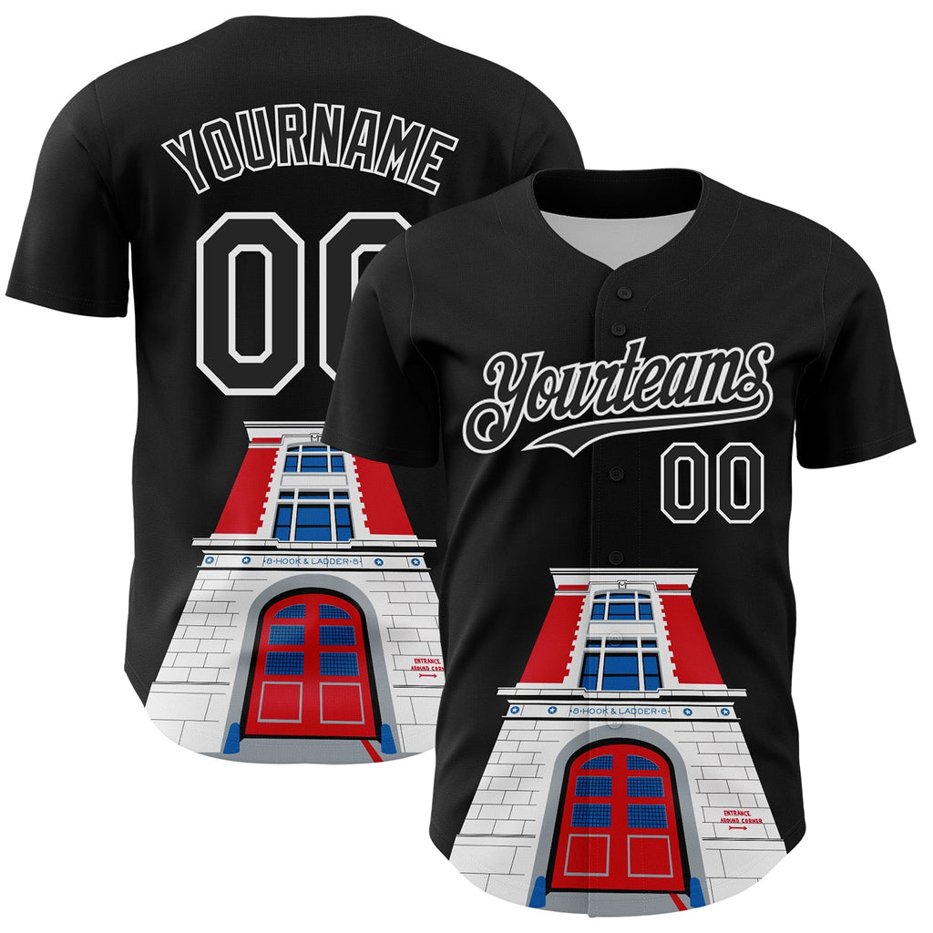 Custom Black White 3D Nikita Fraser Ny Authentic Baseball Jersey