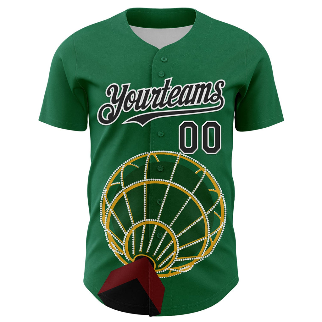 Custom Kelly Green Black-White 3D Nikita Fraser Mongolfier Authentic Baseball Jersey