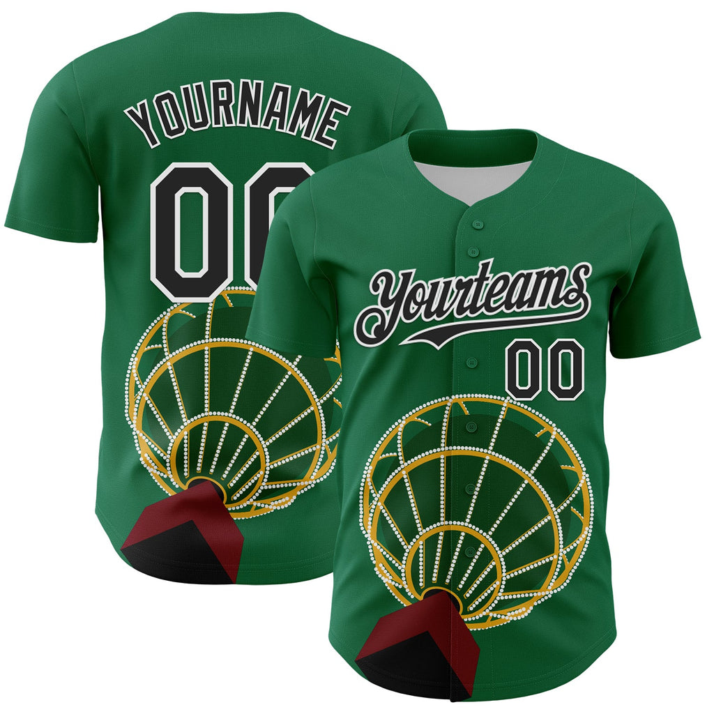 Custom Kelly Green Black-White 3D Nikita Fraser Mongolfier Authentic Baseball Jersey
