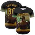 Custom Black Old Gold-Brown 3D Marcel Caram Echoes Of The Heart Authentic Baseball Jersey