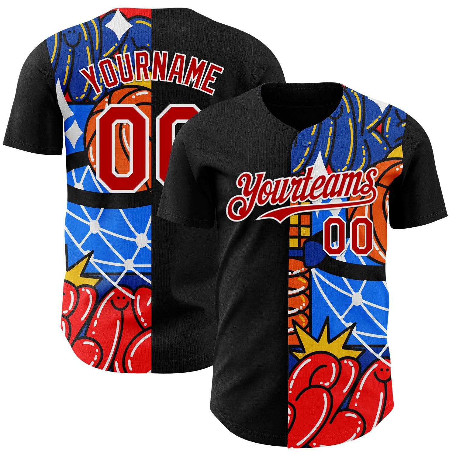 Custom Black Red-White 3D Alexandra Ramirez Wake Up And Slay Street Art Authentic Baseball Jersey