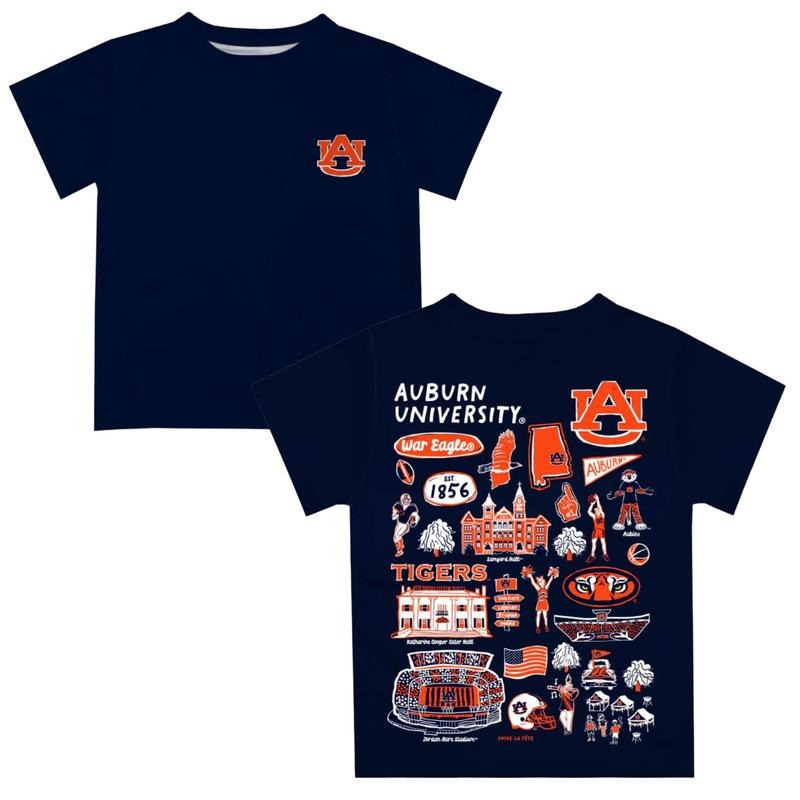 Auburn Tigers Impressions Artwork Relaxed Fit Auburn Tigers Short Sleeve Shirt T-Shirts