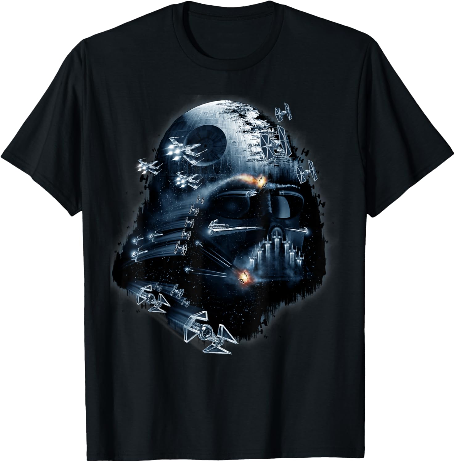 Darth Vader Helmet Collage Graphic T-Shirt T-Shirt