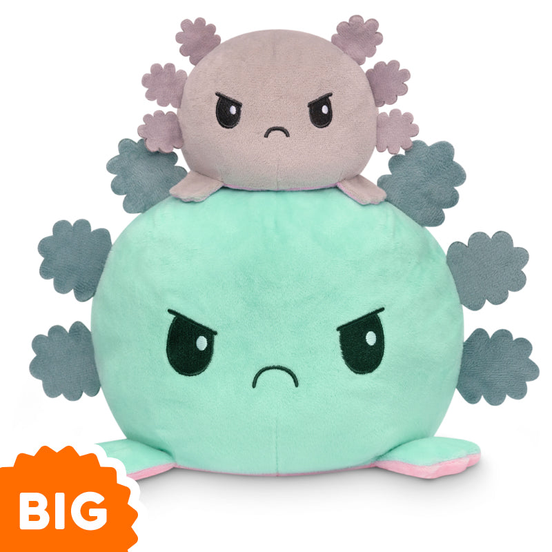 TeeTurtle Big Reversible Axolotl Plushie (Aqua + Pink)