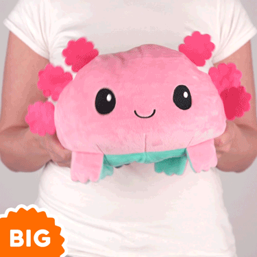 TeeTurtle Big Reversible Axolotl Plushie (Aqua + Pink)
