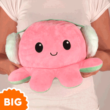 TeeTurtle Big Reversible Octopus Plushie (Earmuffs)