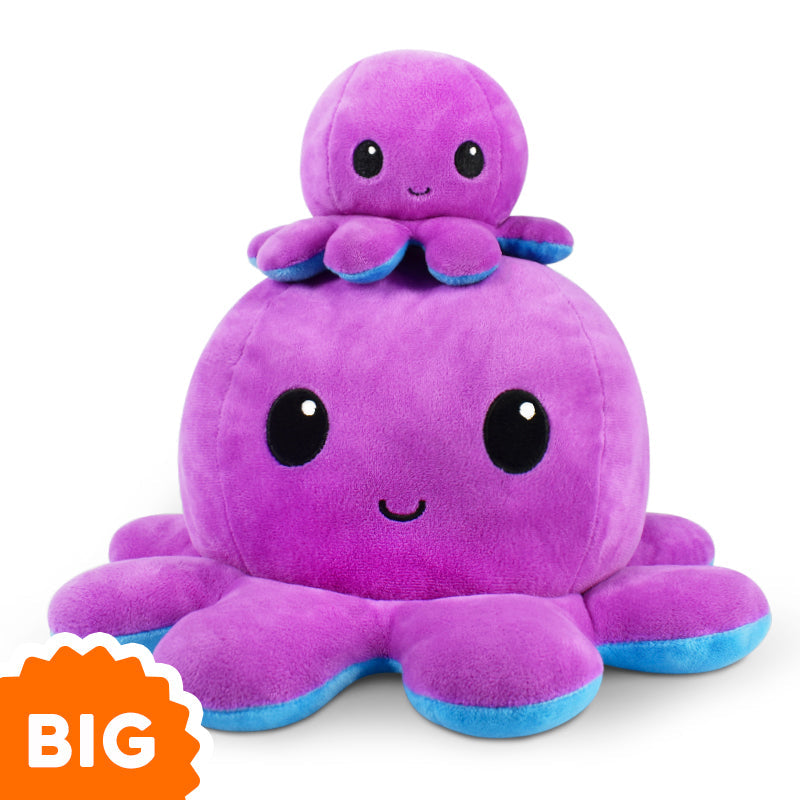 TeeTurtle Big Reversible Octopus Plushie (Purple + Blue)