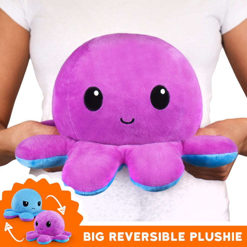 TeeTurtle Big Reversible Octopus Plushie (Purple + Blue)