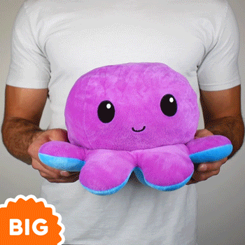 TeeTurtle Big Reversible Octopus Plushie (Purple + Blue)