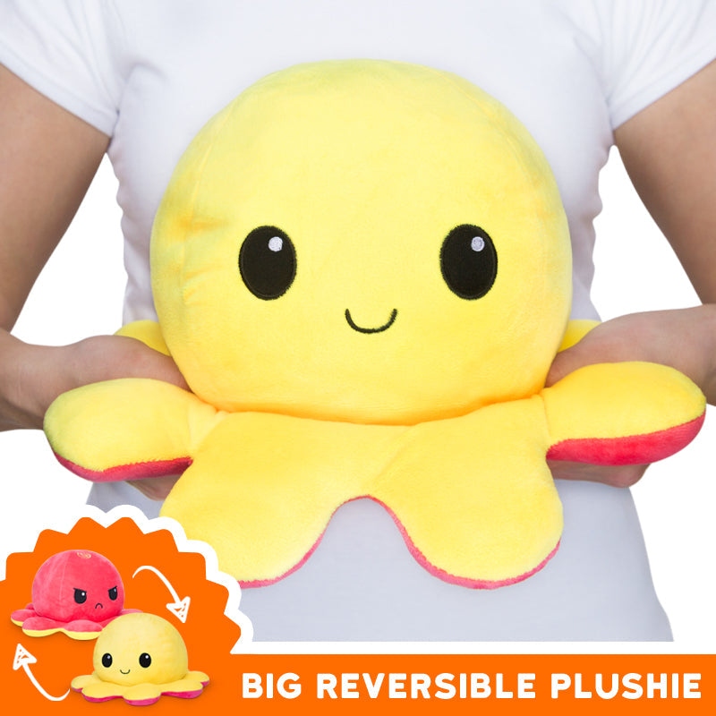 TeeTurtle Big Reversible Octopus Plushie (Yellow + Red)