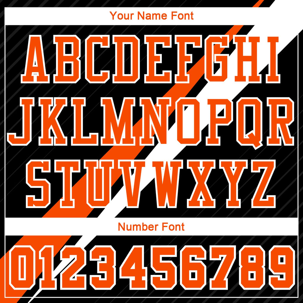 Custom Black Orange-White Diagonal Lines Round Neck Sublimation Basketball Suit Jersey